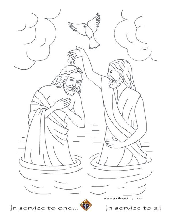 The Baptism Of Jesus Coloring Page - Jesus Is Baptized Coloring Page